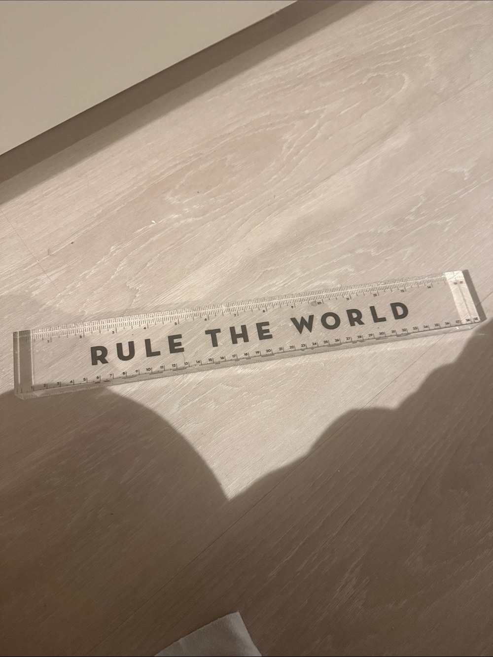 Z Gallerie Clear Acrylic 'Rule The World' Ruler Wall Accent with White Letters